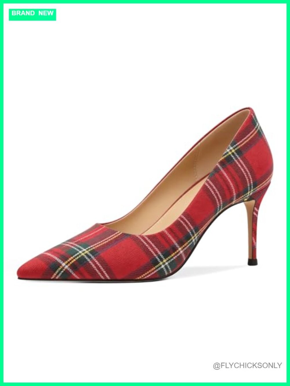 Eldof Pointed Toe Stiletto Pumps Slip On 3.5 Inch Heels Office Wedding